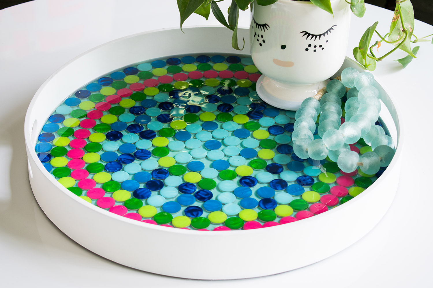 DIY Penny Tile Mosaic Tray