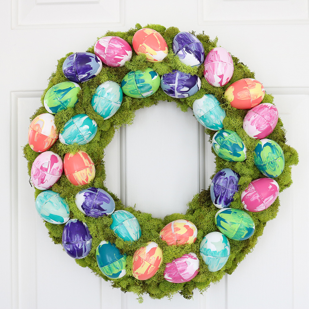 Marbled Easter Egg Wreath for Your Front Door