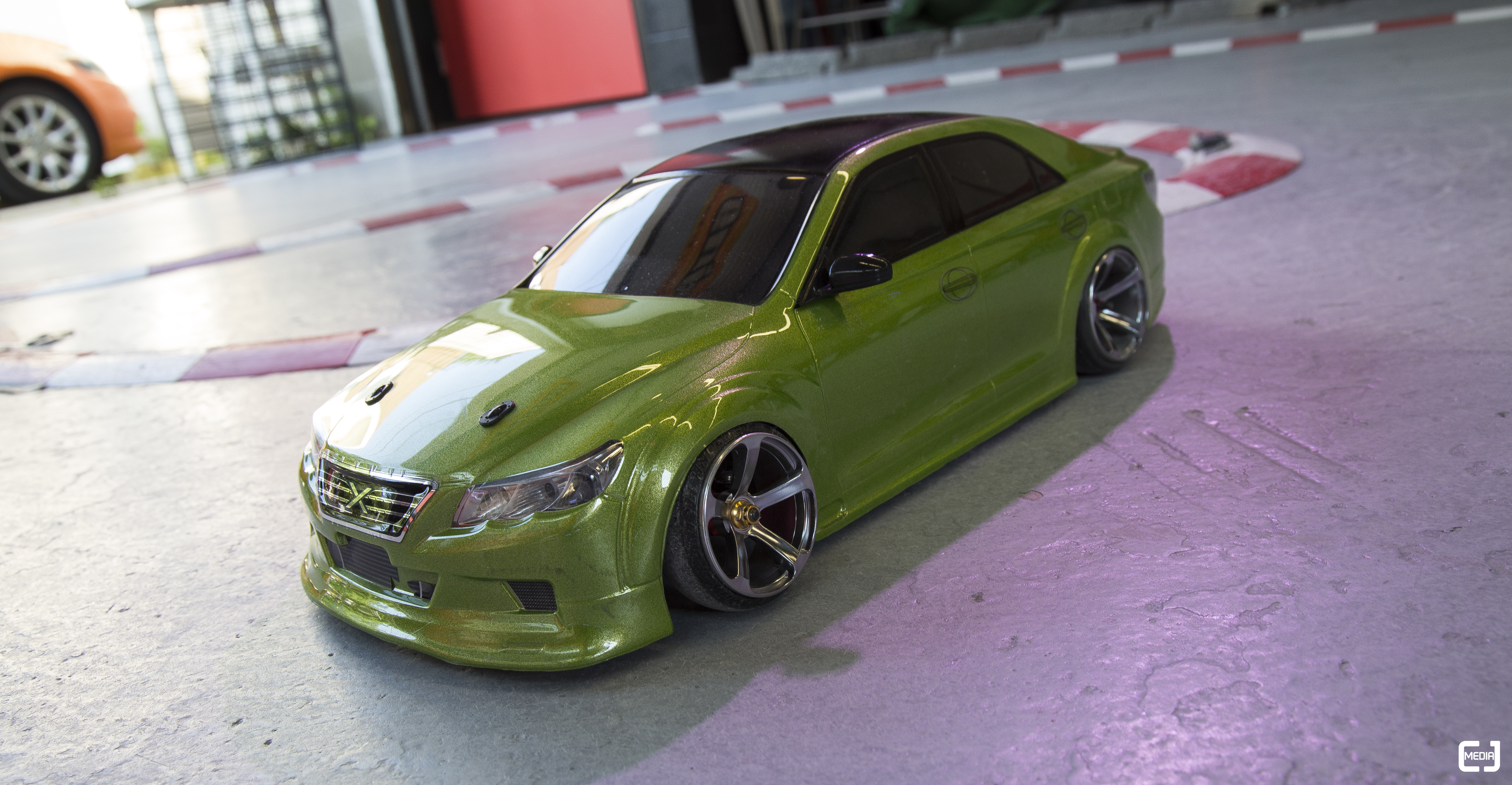 R/C Car Painted with Pactra Lime Ice