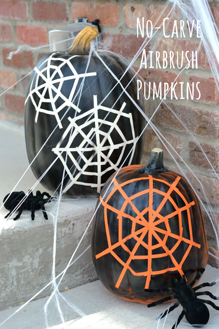 Aztek Airbrushed No Carve Spider-Web Pumpkins