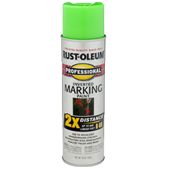 Rust-Oleum 2X Distance Fluorescent Green Inverted Marking Spray Paint