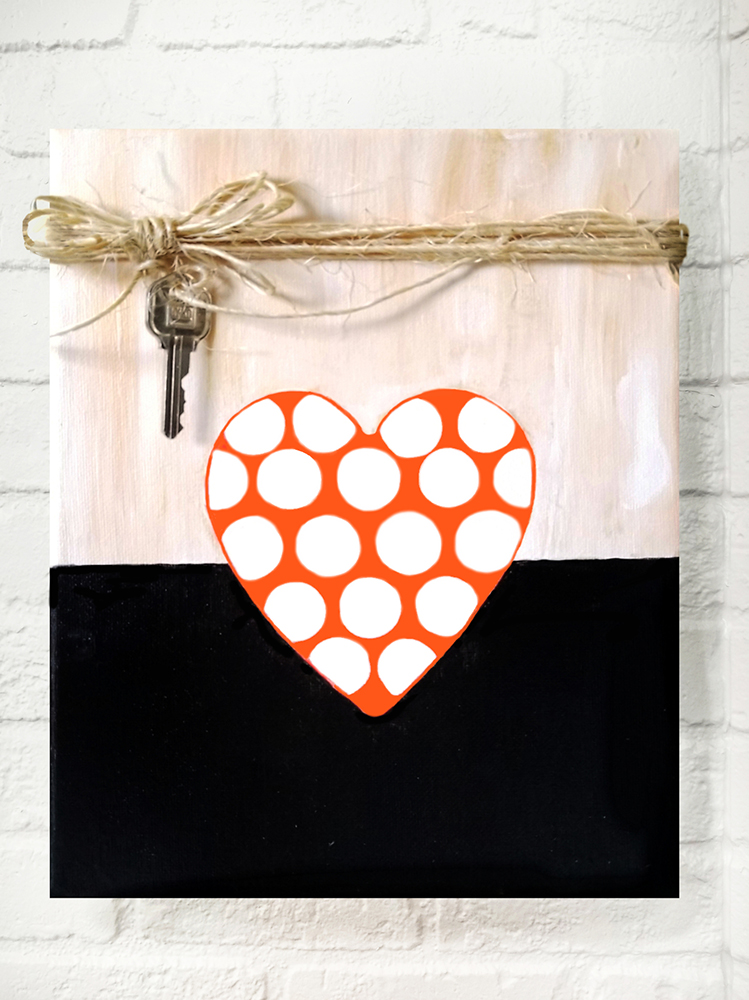 Valentines Day Key To My Heart Painted Canvas