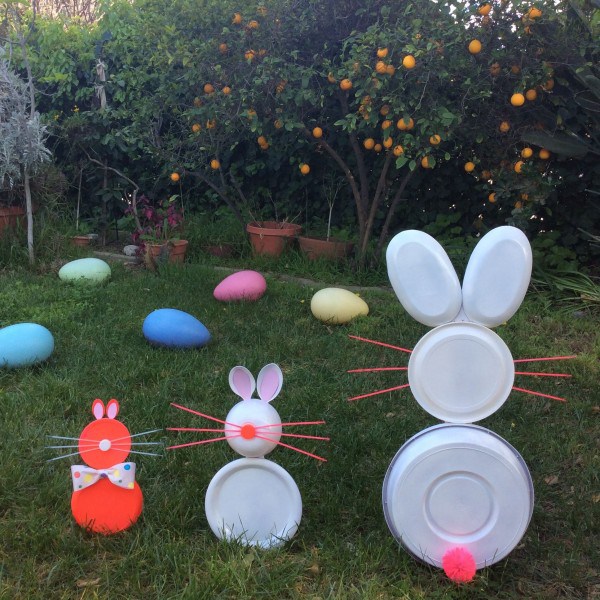 Recycled Plate Bunnies