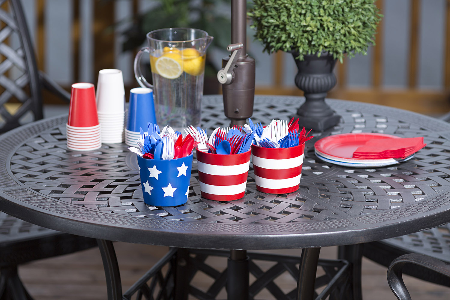 American Flag Utensil Pots