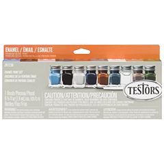 Testors Acrylic Enamel Paint Set with Paintbrushes –- Asst Colors