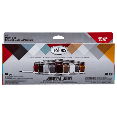 Testors, 9-Piece Enamel Paint Set, Military, multi-surface paints