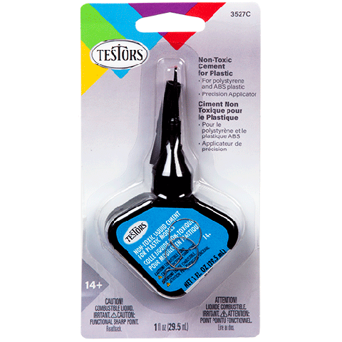 Testors Liquid Cement for Plastic 1oz PrecisionTip, Black (TES281216)