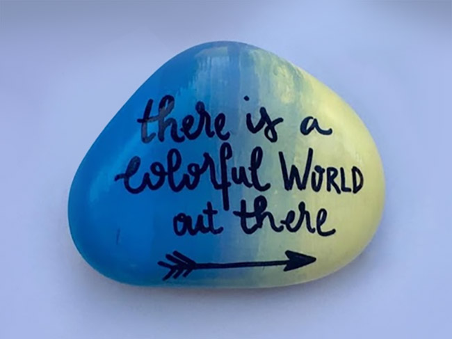 Ombre Painted Word Rock