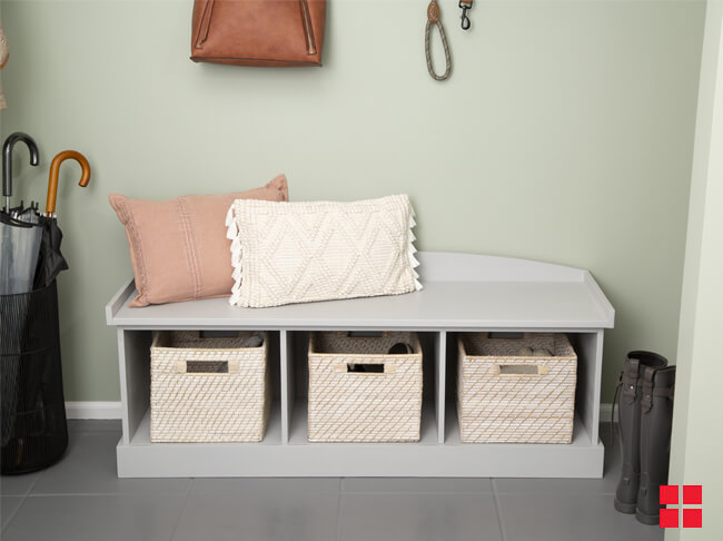 Mud Room Painted Bench After
