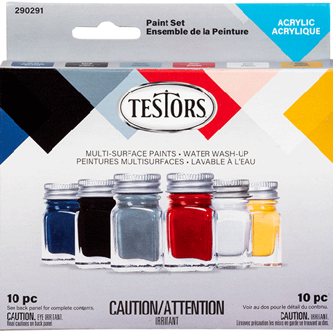 Testors Acrylic Value Finishing Kit Hobby and Model Paint Set #9196